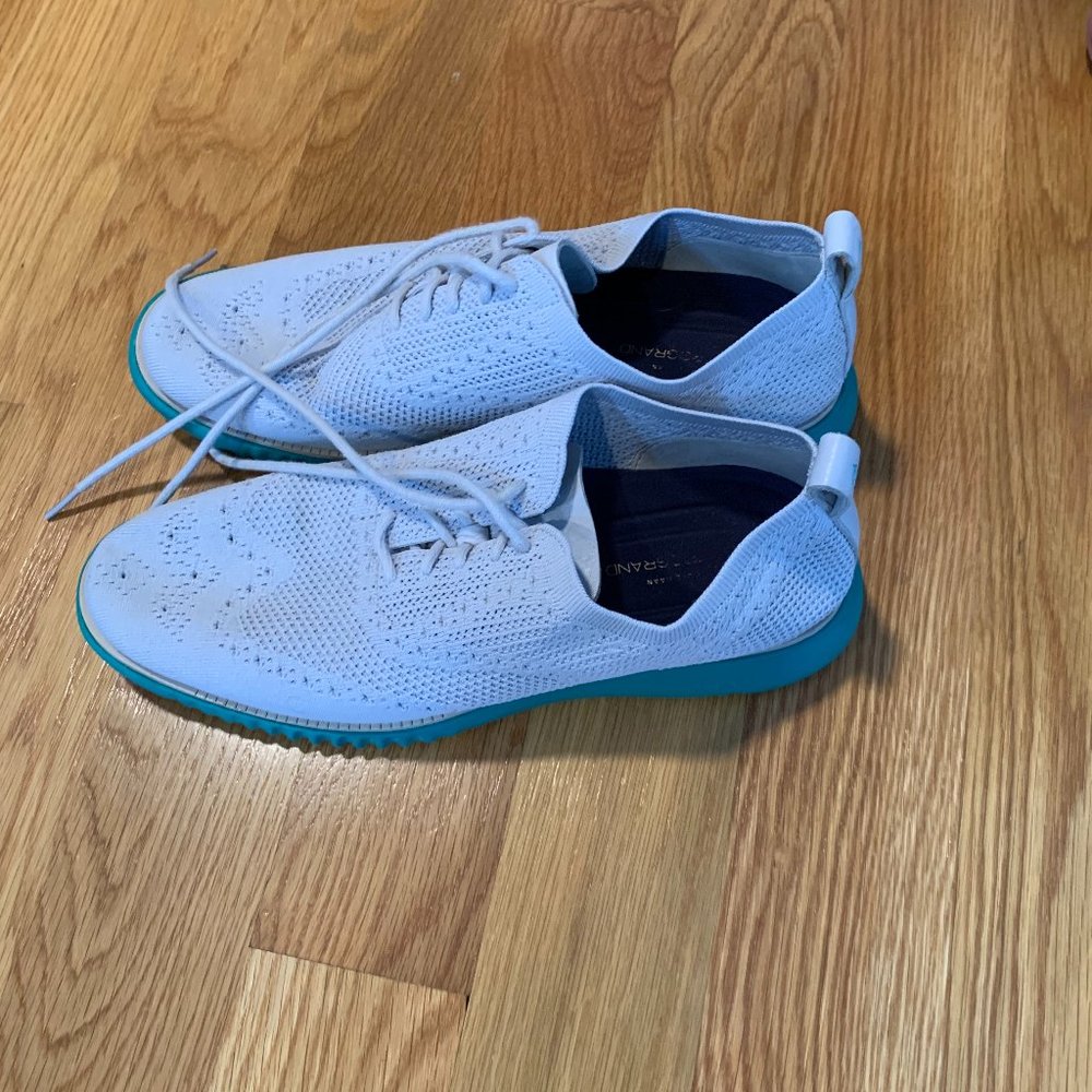 Cole Haan Zerogrand Stitchlite White/Green Knit Oxford